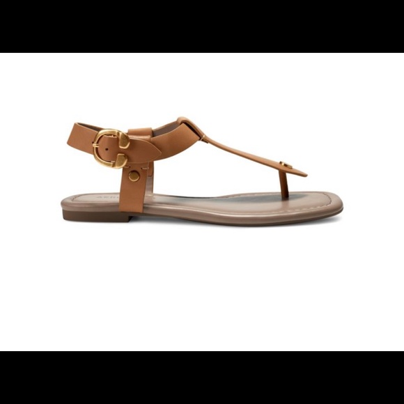 AEROSOLES Carmina Leather Flat Sandals - Picture 4 of 7